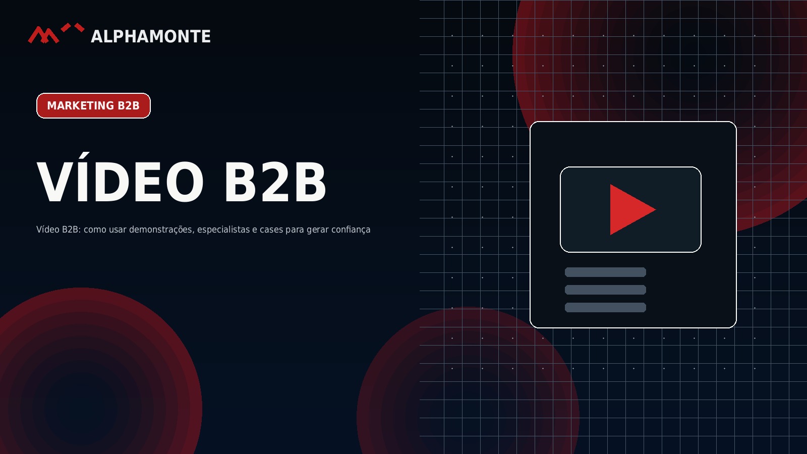 Vídeo B2B: como usar demonstrações, especialistas e cases para gerar confiança | Alphamonte Insights